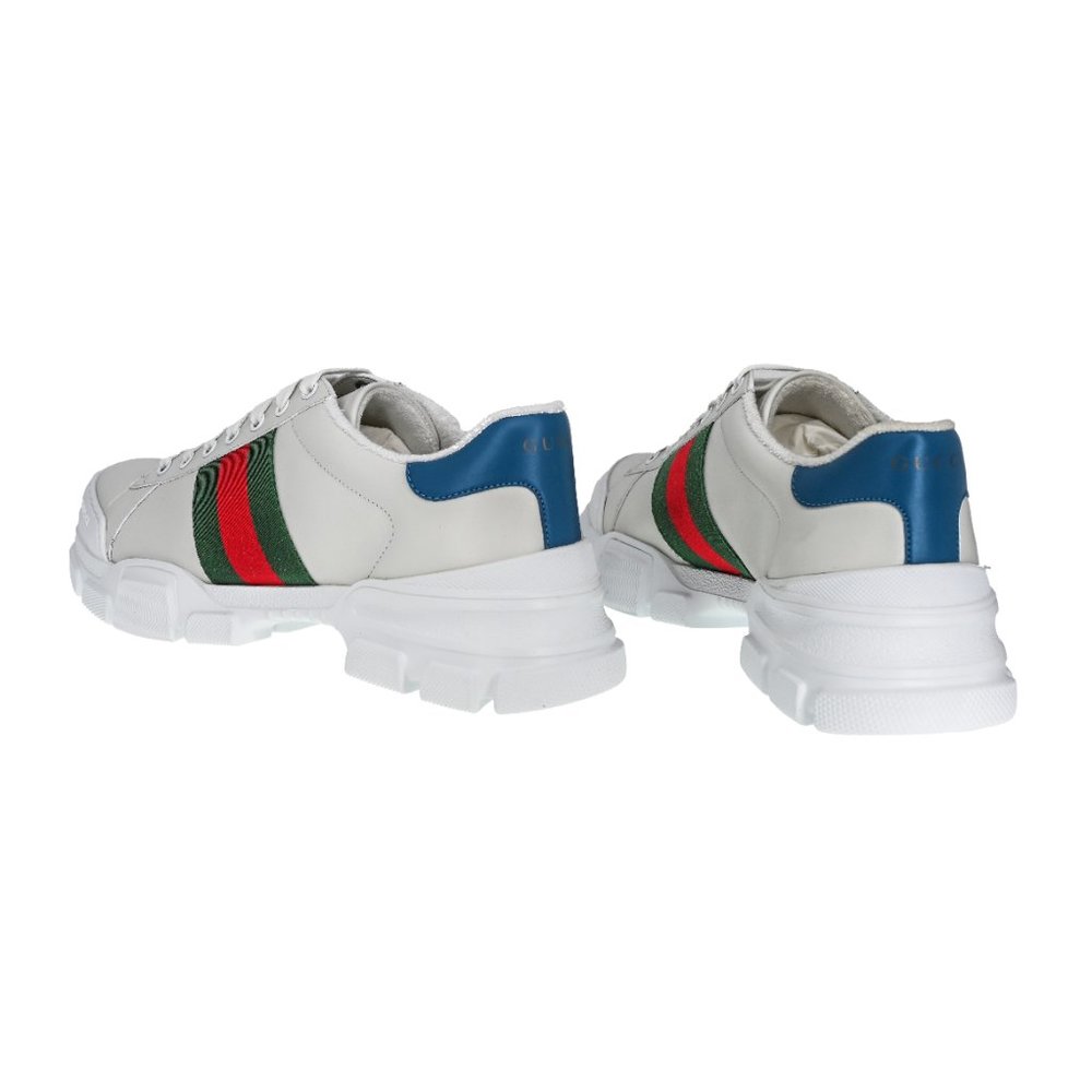 Gucci Men's Nathan Leather Web Sneakers - Picture 3 of 13